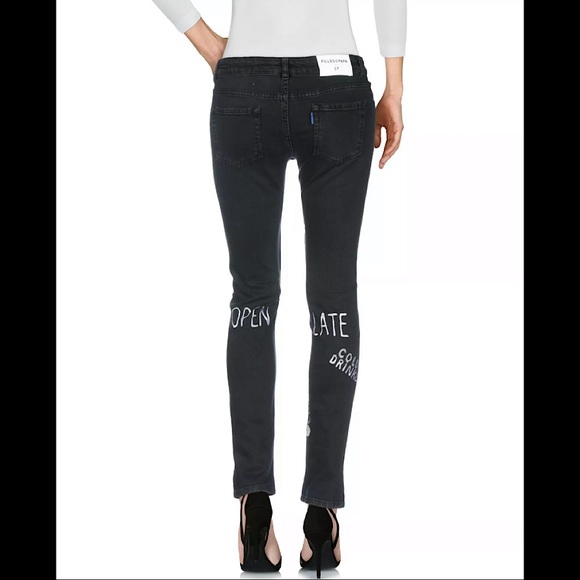 Filles A Papa Embroidered Night Shop Skinny Jeans - Picture 2 of 5